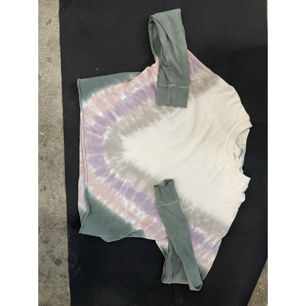 Daydreamer Free People Dusty Rose Tie Dye Long Sleeve Tee Crop Womens Size M H65